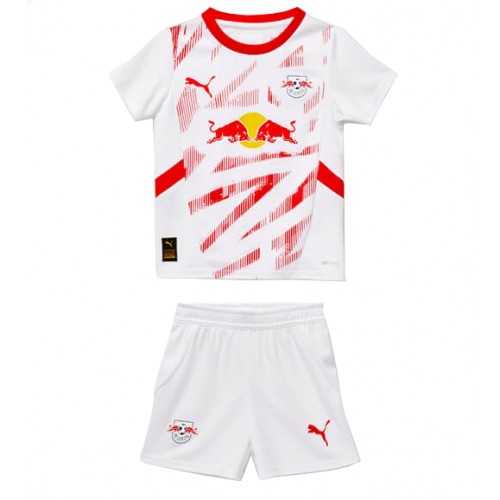 Dětský fotbalový dres RB Leipzig 2024-25 Domácí Krátký Rukáv (+ trenýrky)